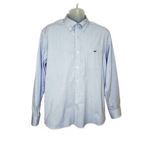 Vineyard Vines Blue Pinstripe Mens Long Sleeve Button Down Shirt Stretch Large